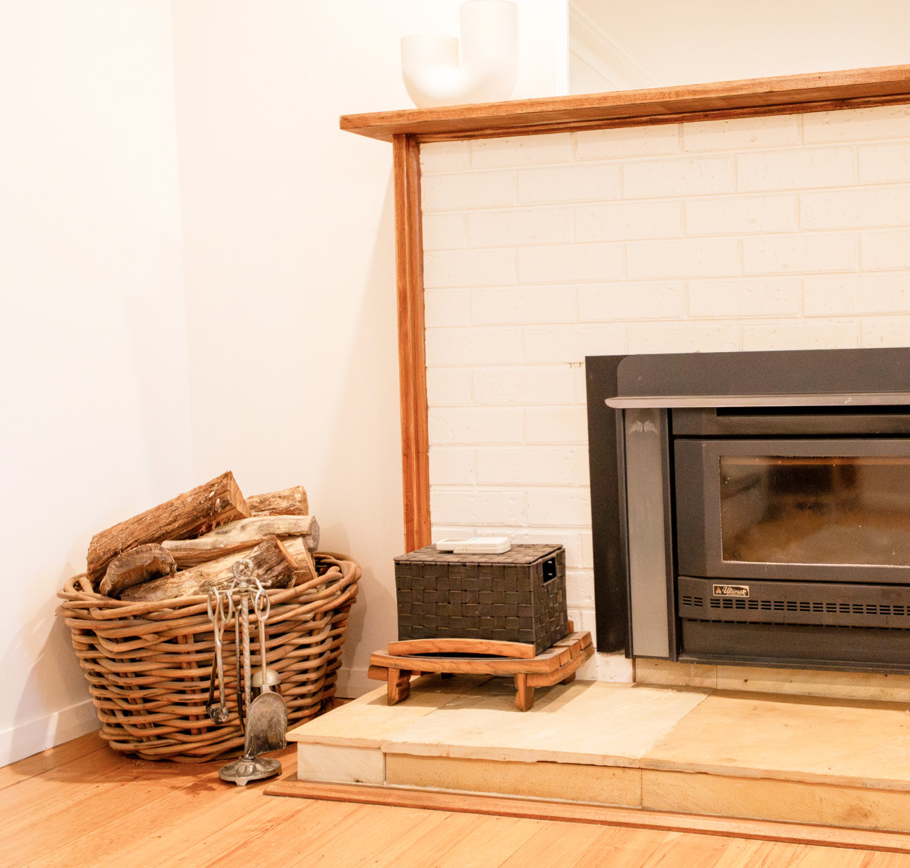 Fireplace lounge area at Warramunda Estate