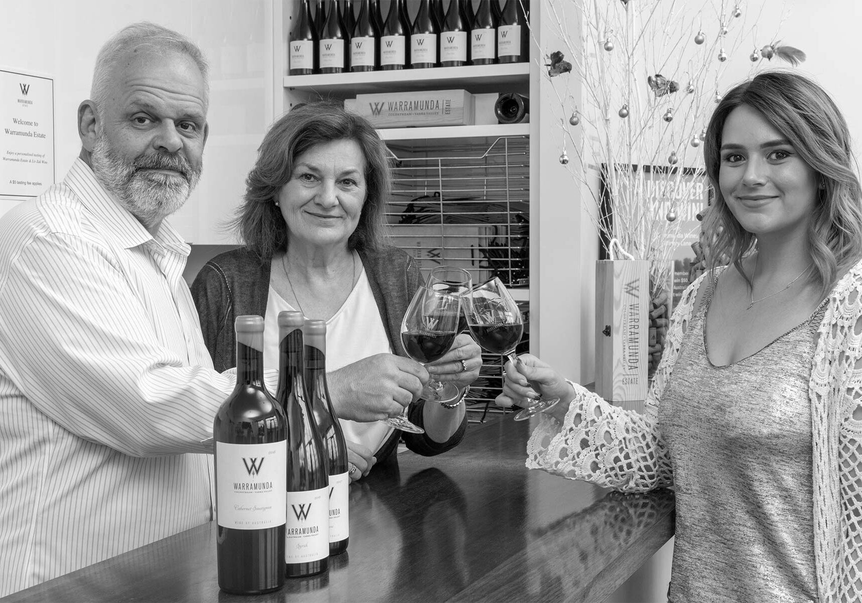 Robert, Irene and Olivia in the Cellar Door