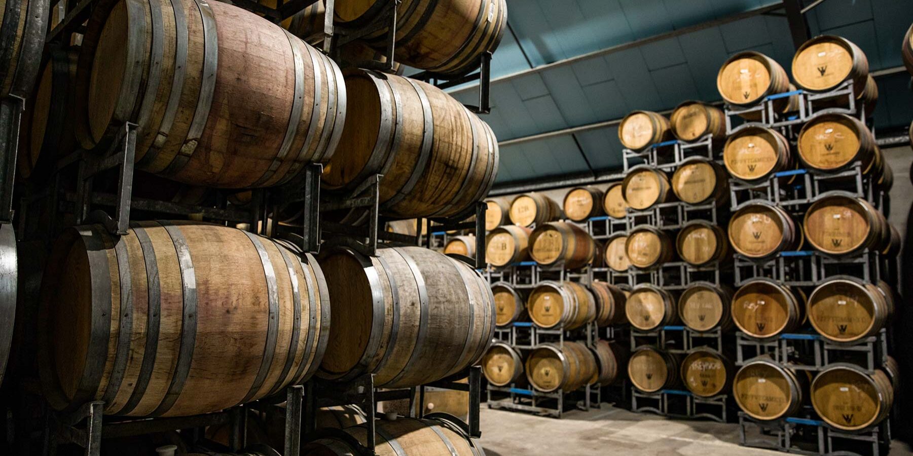 Wine Barrels In Storage